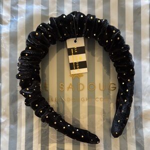 Lele Sadoughi Black and Gold Velvet Hair Accessory